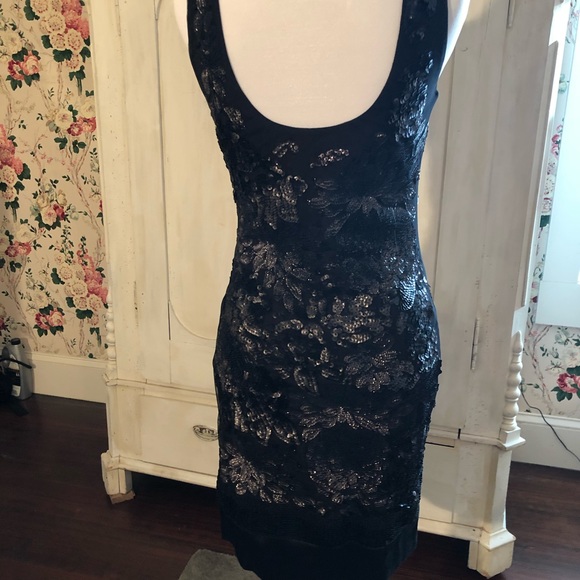 Black Sequin Dress.  Size Small - Picture 4 of 5